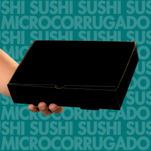 "Sushi 3 Rolls Negra 220*160*50"